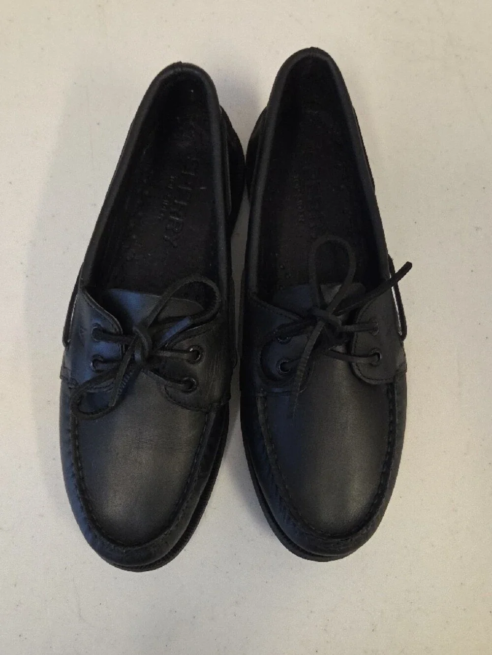 Sperry Top Sider Classic Men's Black Leather Boat Shoes Size9.5